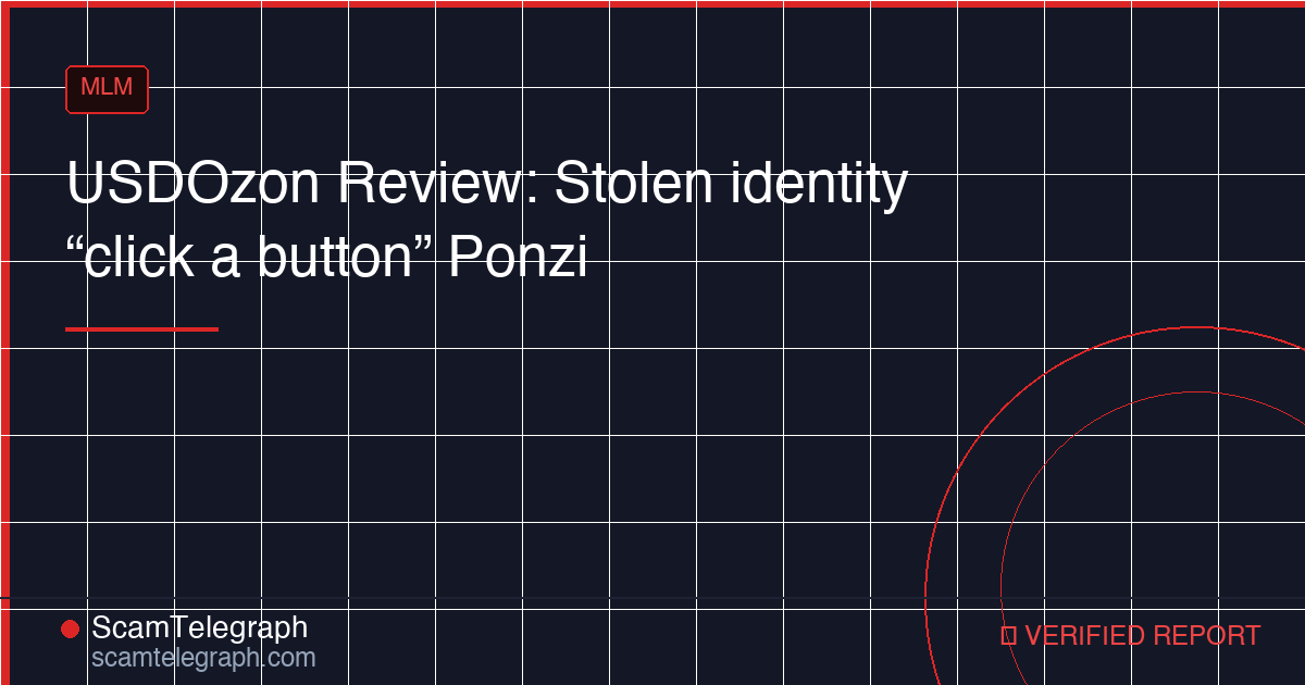 USDOzon Review: Stolen identity “click a button” Ponzi