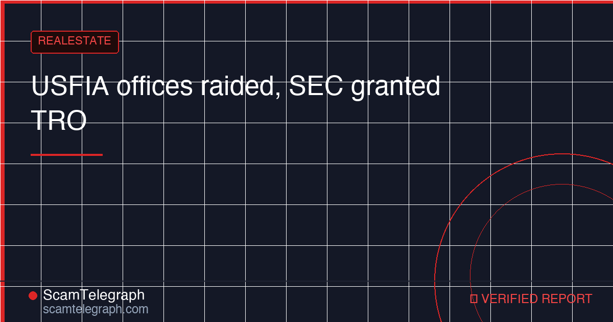 USFIA offices raided, SEC granted TRO