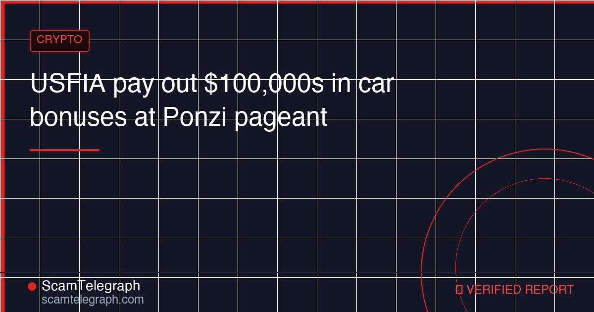 USFIA pay out $100,000s in car bonuses at Ponzi pageant