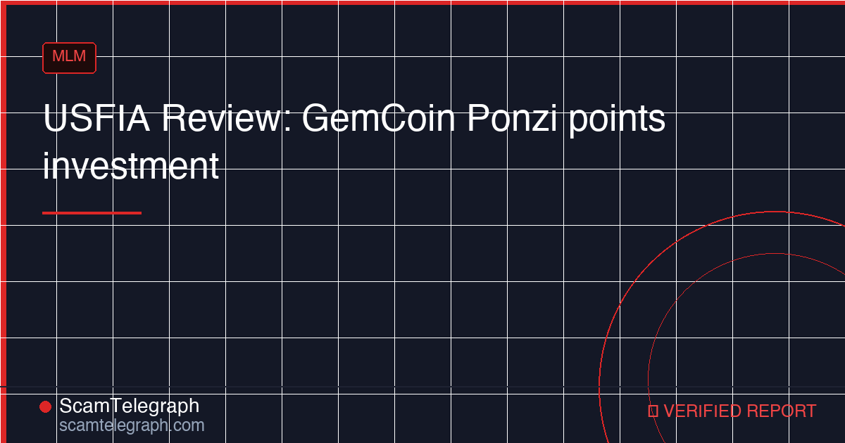 USFIA Review: GemCoin Ponzi points investment