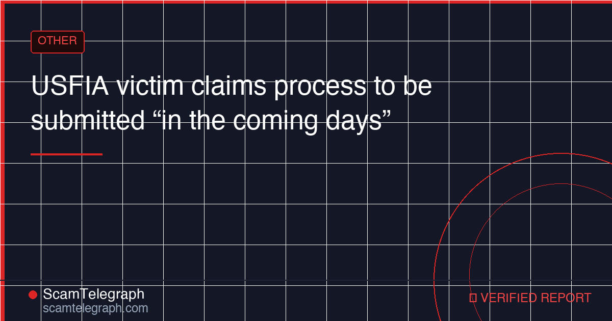 USFIA victim claims process to be submitted “in the coming days”