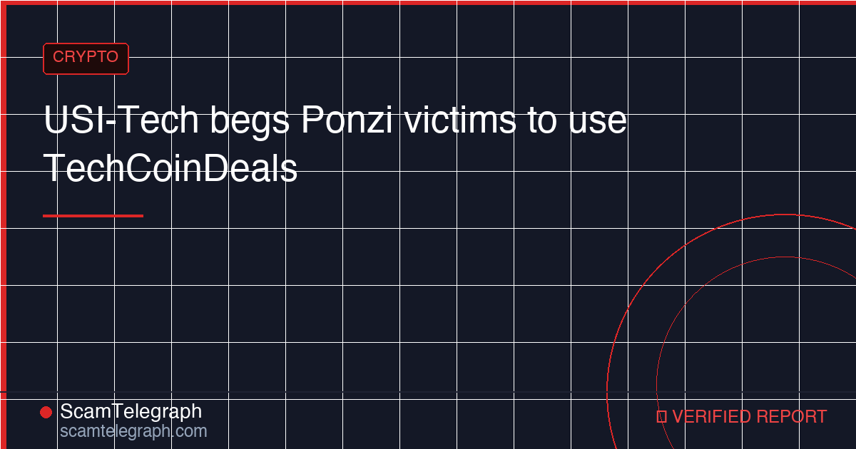 USI-Tech begs Ponzi victims to use TechCoinDeals