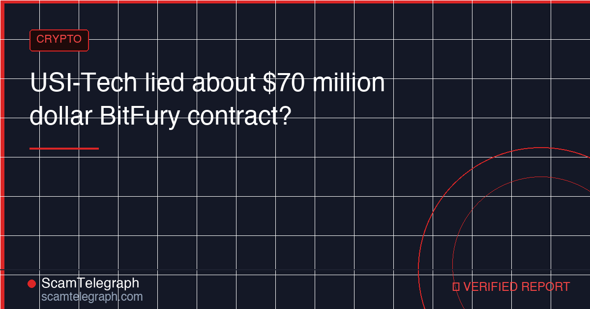USI-Tech lied about $70 million dollar BitFury contract?