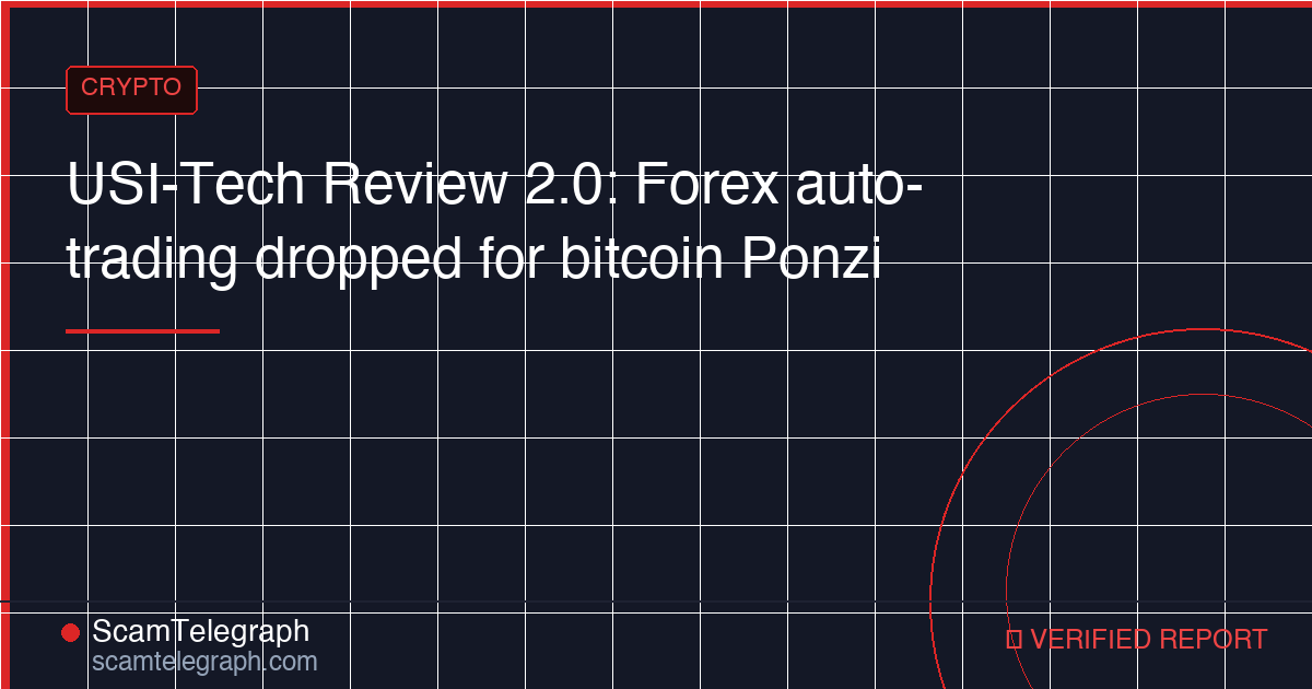 USI-Tech Review 2.0: Forex auto-trading dropped for bitcoin Ponzi