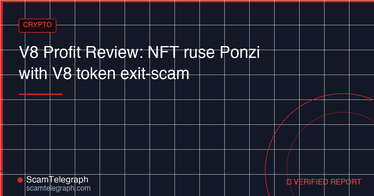 V8 Profit Review: NFT ruse Ponzi with V8 token exit-scam