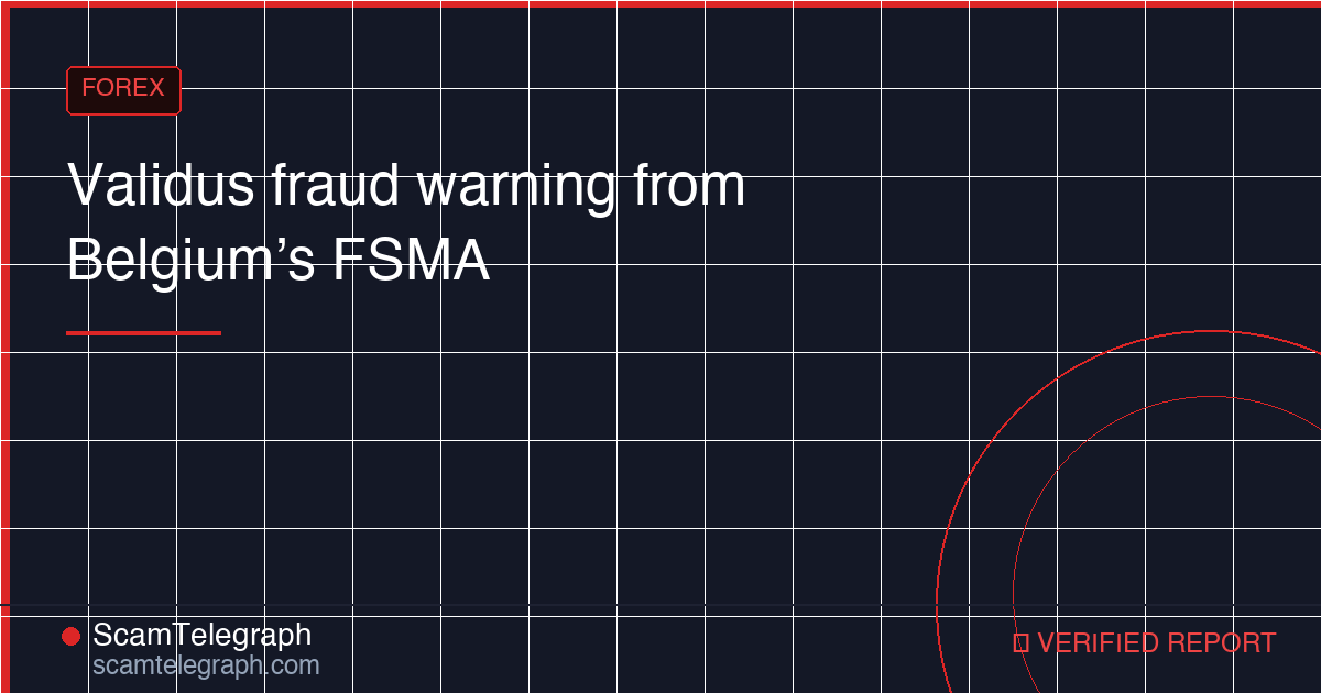 Validus fraud warning from Belgium’s FSMA