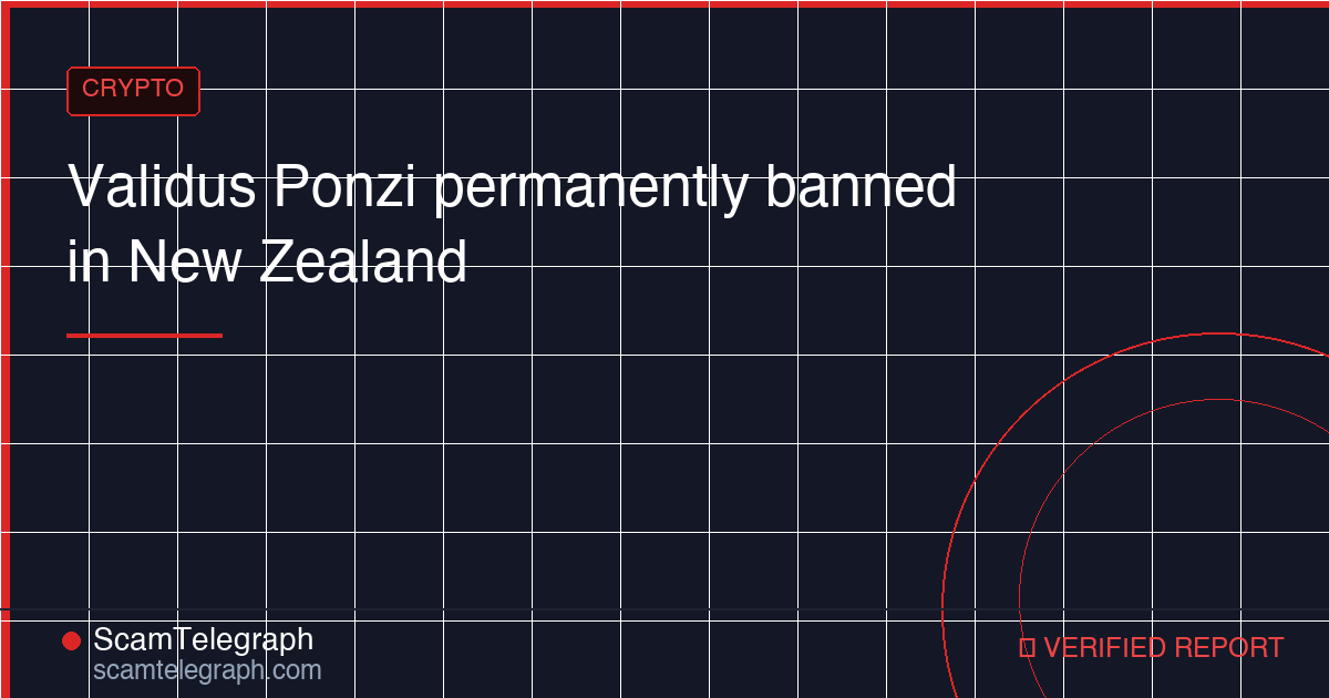 Validus Ponzi permanently banned in New Zealand