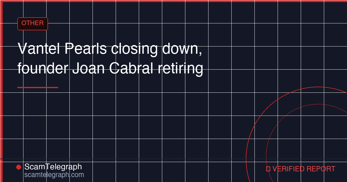 Vantel Pearls closing down, founder Joan Cabral retiring