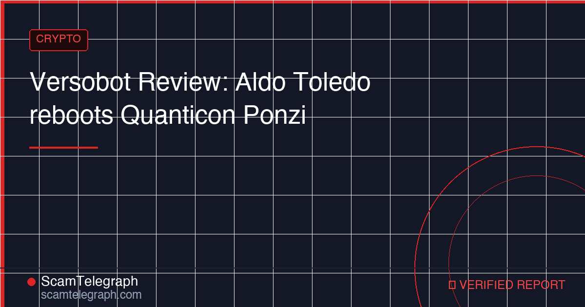 Versobot Review: Aldo Toledo reboots Quanticon Ponzi