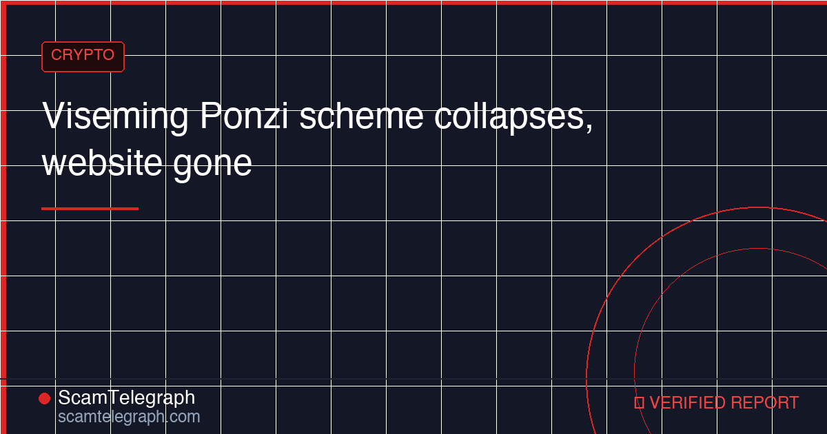 Viseming Ponzi scheme collapses, website gone