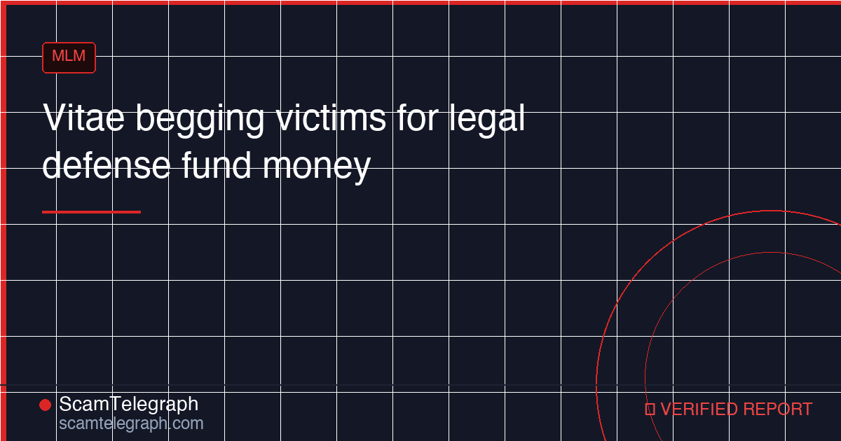 Vitae begging victims for legal defense fund money