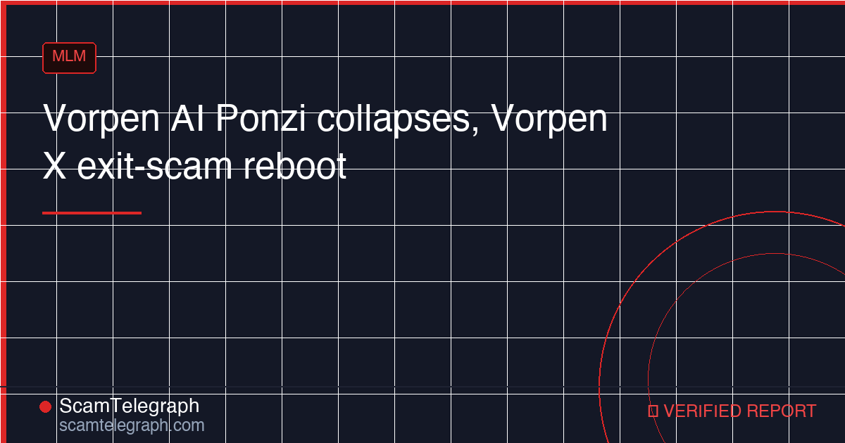 Vorpen AI Ponzi collapses, Vorpen X exit-scam reboot