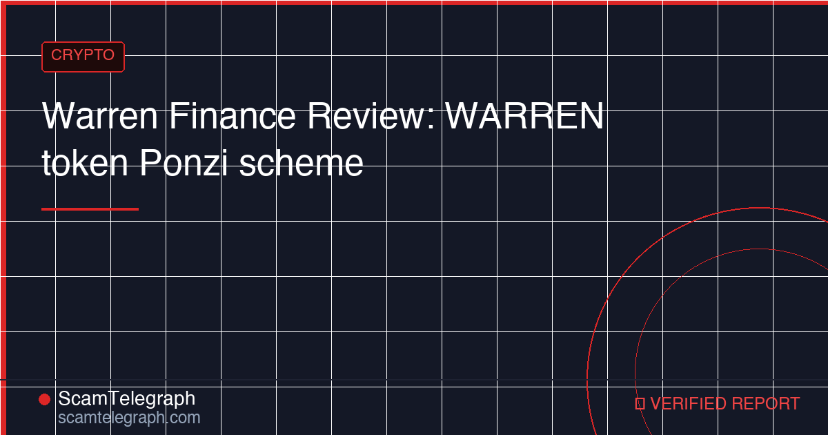 Warren Finance Review: WARREN token Ponzi scheme