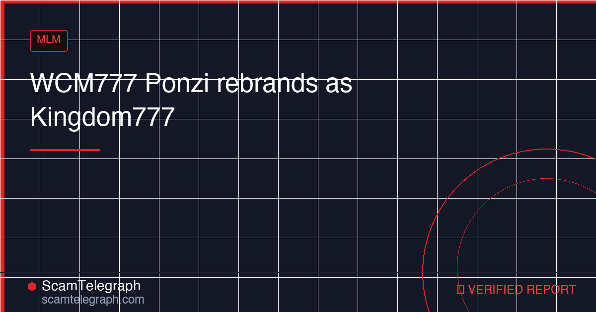 WCM777 Ponzi rebrands as Kingdom777