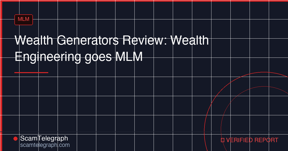 Wealth Generators Review: Wealth Engineering goes MLM