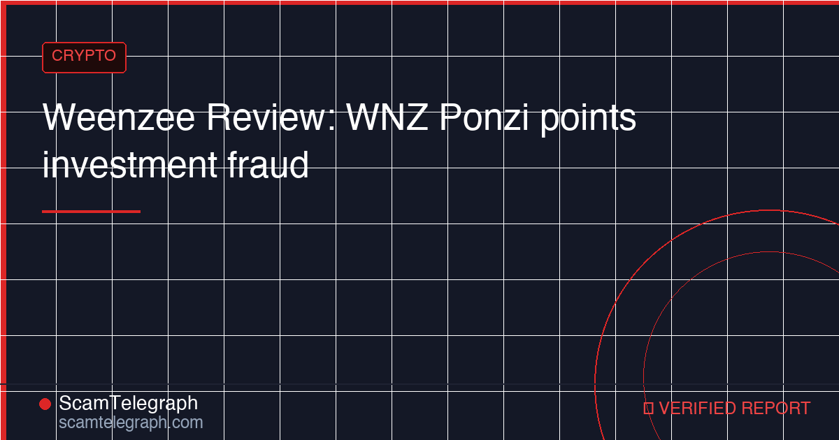 Weenzee Review: WNZ Ponzi points investment fraud