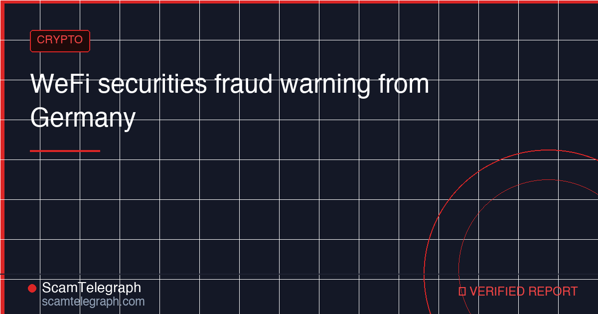 WeFi securities fraud warning from Germany