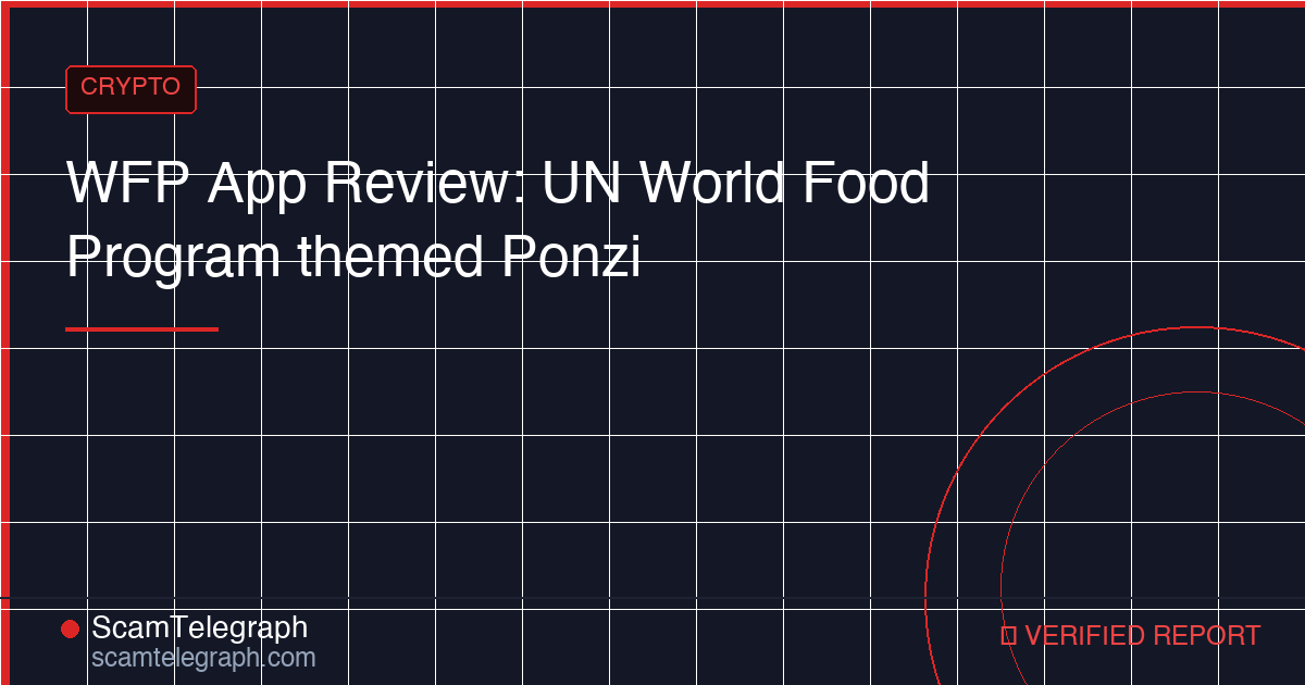 WFP App Review: UN World Food Program themed Ponzi