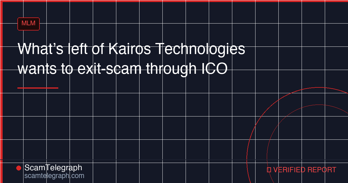 What’s left of Kairos Technologies wants to exit-scam through ICO