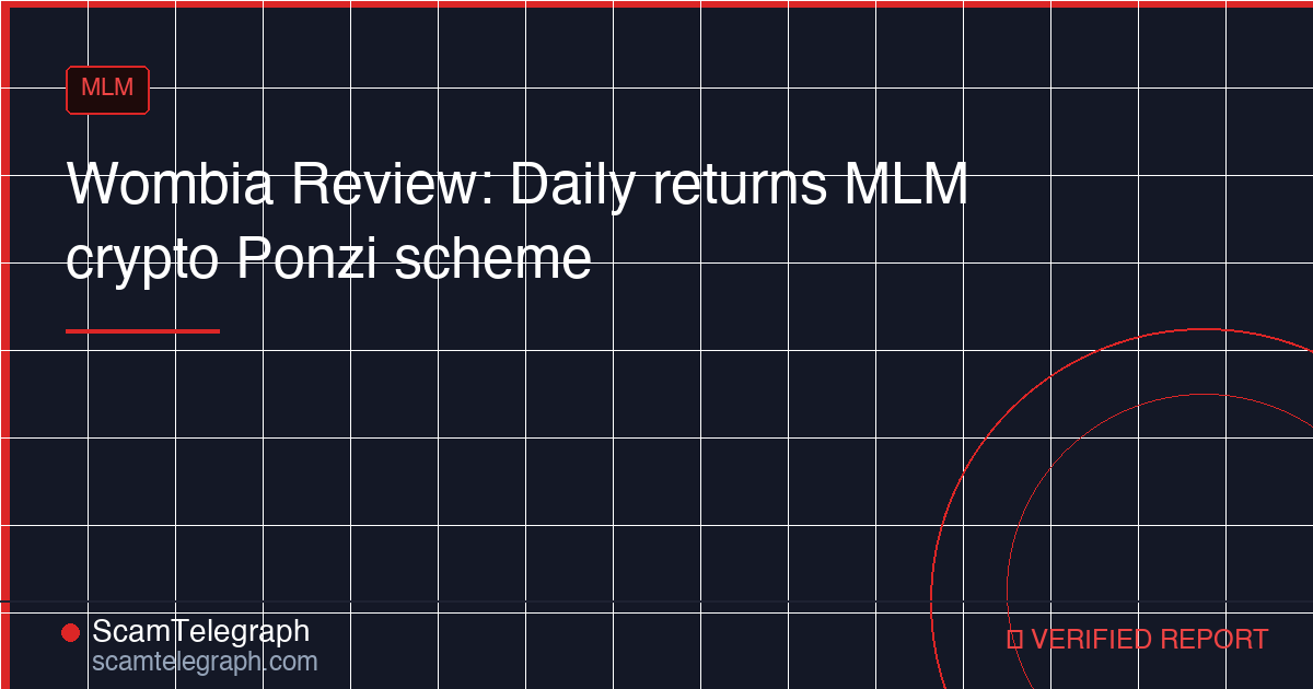 Wombia Review: Daily returns MLM crypto Ponzi scheme