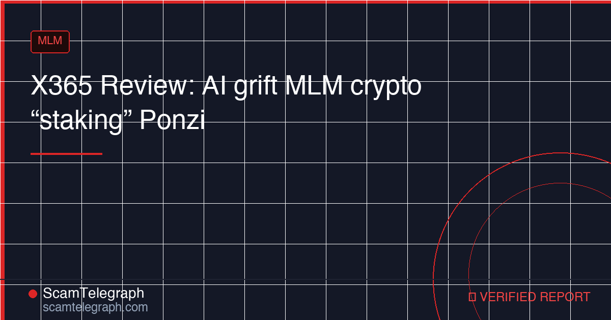 X365 Review: AI grift MLM crypto “staking” Ponzi