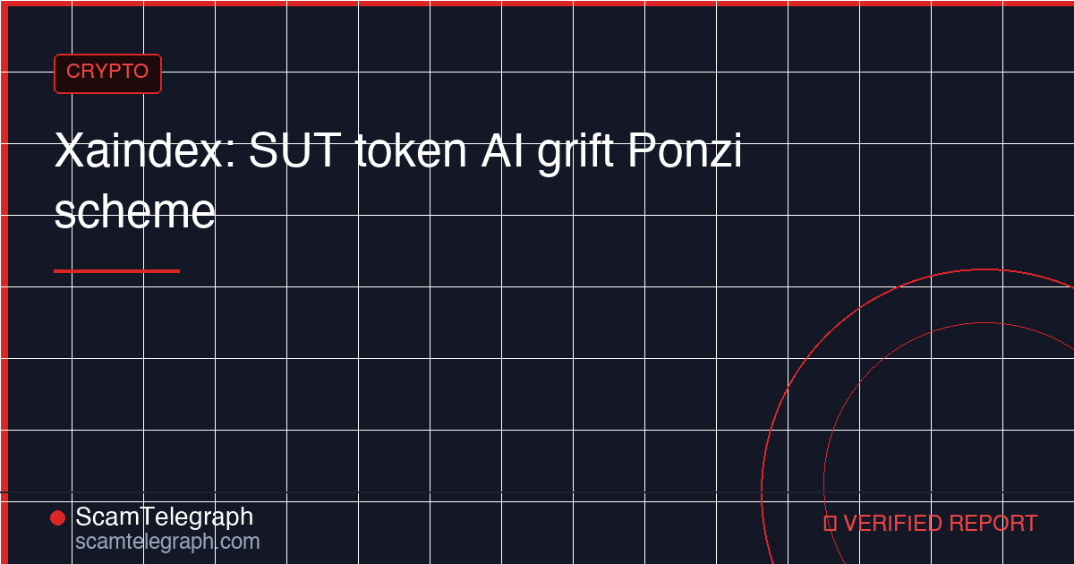 Xaindex: SUT token AI grift Ponzi scheme
