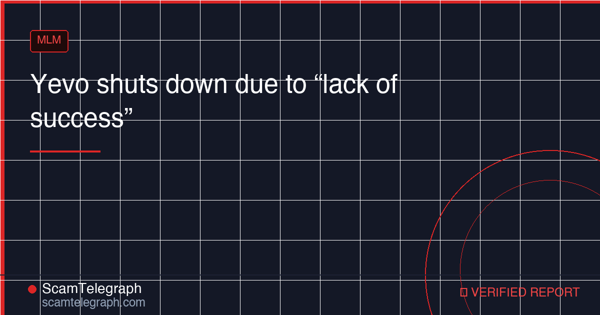 Yevo shuts down due to “lack of success”