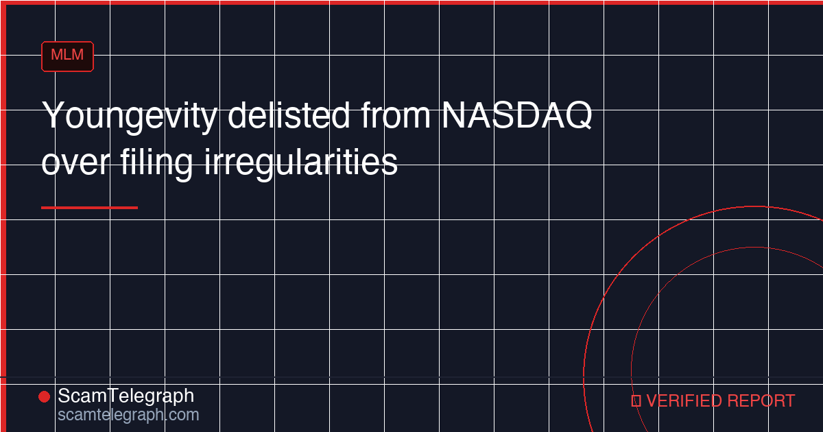 Youngevity delisted from NASDAQ over filing irregularities