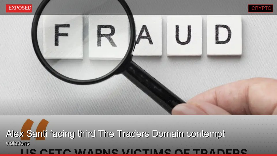 Alex Santi facing third The Traders Domain contempt violations