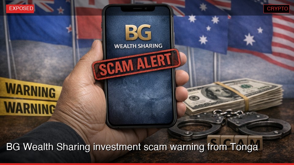 BG Wealth Sharing investment scam warning from Tonga