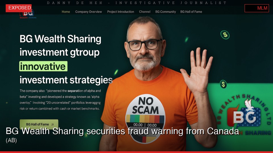BG Wealth Sharing securities fraud warning from Canada (AB)