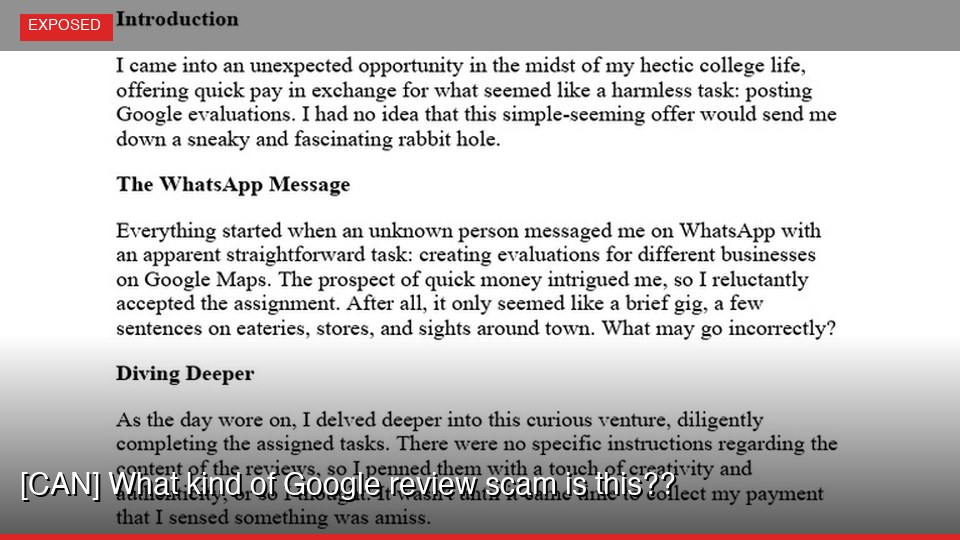 [CAN] What kind of Google review scam is this??