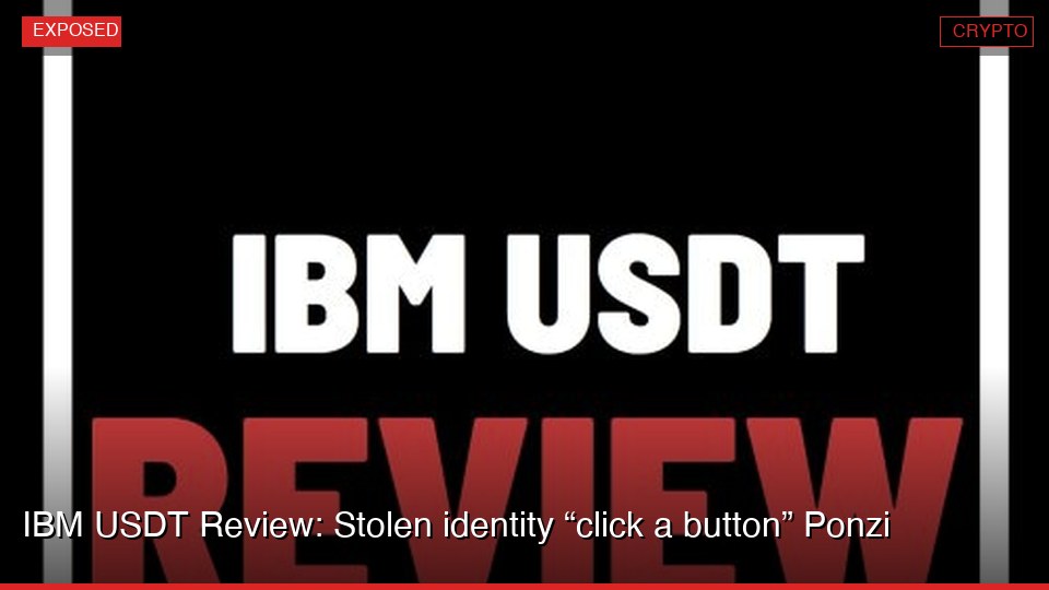 IBM USDT Review: Stolen identity “click a button” Ponzi