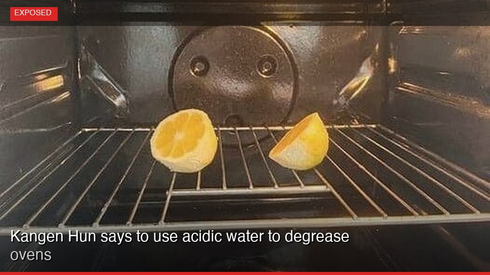 Kangen Hun says to use acidic water to degrease ovens