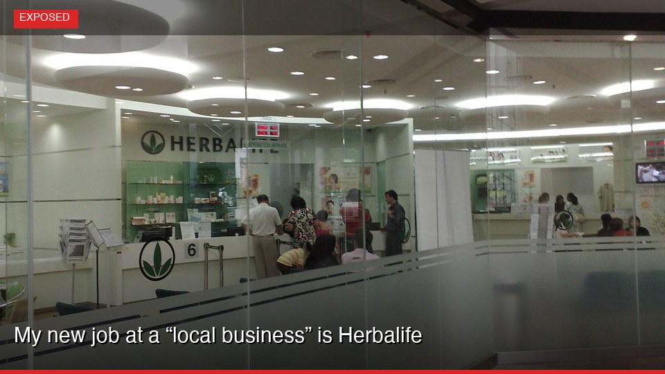 My new job at a “local business” is Herbalife