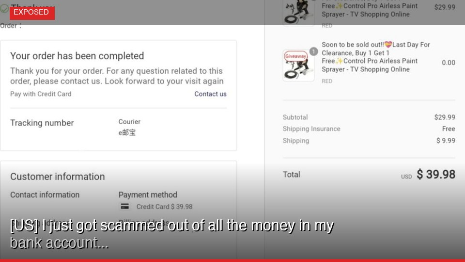 [US] I just got scammed out of all the money in my bank account...