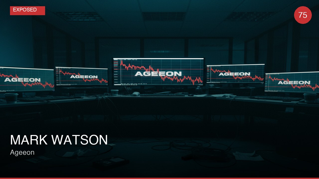 Ageeon Ponzi collapses, ROI & withdrawals disabled